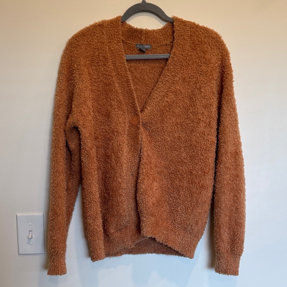 Falls Creek Orange Fuzzy Sweater Size S/M